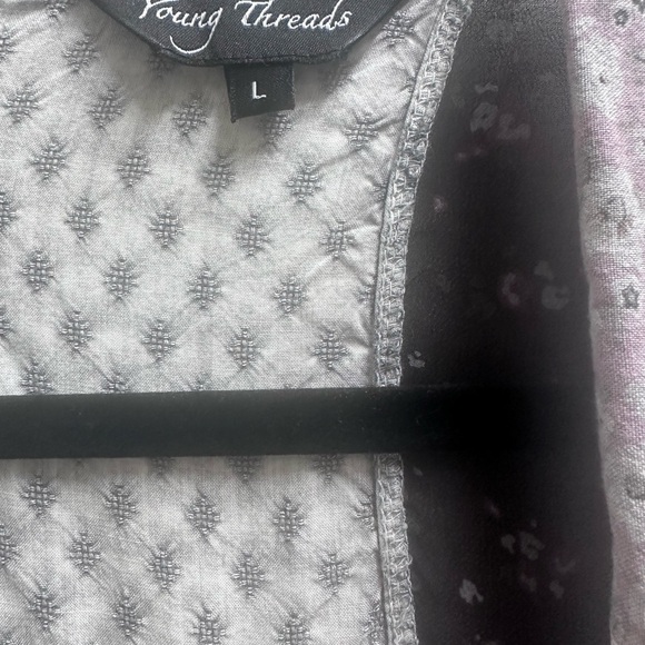 Young Threads Patchwork Boho Kimono Cardigan - Slate Floral & Paisley - Picture 5 of 7